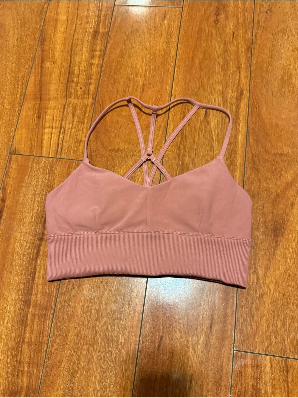 ALO Yoga Dusty Rose Strappy Sports Bra